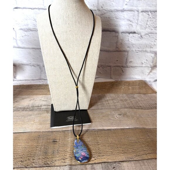 Goebel Artis Orbis Claude Monet Water Lilies Reversible Porcelain Pendant NIB - Picture 10 of 16